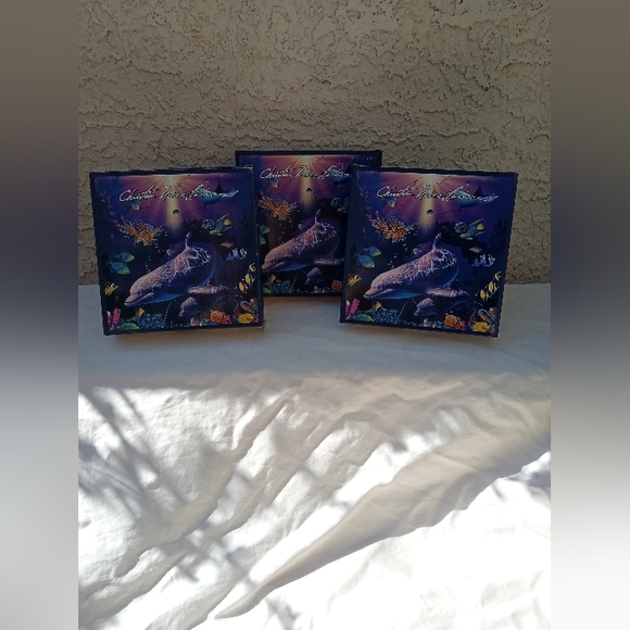 Set 3 Ocean Sea Life Dolphins , Whale Glass Plate Collectible NIB - Picture 8 of 9